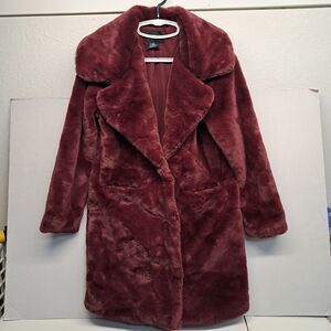 Mark Edward’s Faux Fur Burgundy Coat Women's Size XS
